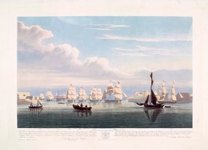 Navios mercantes holandeses que saem de Portsmouth, 2 de Junho de John Christian (after) Schetky