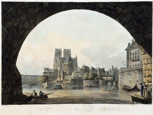 Paris: Notre Dame - em "Paris como vista por J.C. Tapetes", Ed. Miller, Londres de John Claude Nattes