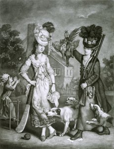 Miss Wicket e Miss Trigger, 1778 (mezzotint)