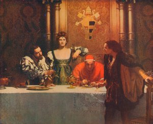 Um copo de vinho com César Borgia, 1893, 1914 de John Collier