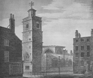 Igreja de São Bartolomeu Menor, Cidade de Londres, c1830 1906