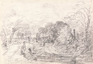 Uma ponte perto de Salisbury Court, Talvez Milford Bridge de John Constable