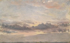 A Cloud Study, Sunset, c.1821 (óleo sobre papel em cartão) de John Constable