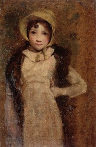 Uma menina, pensada para ser a filha dos artistas (óleo sobre papel colocado a bordo) de John Constable