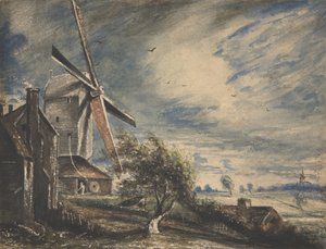 Um moinho perto de Colchester, 1833. de John Constable