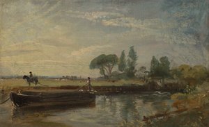 Barcaça abaixo de Flatford Lock de John Constable