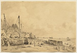 Praia de Brighton, olhando para o leste, 1824 de John Constable
