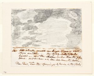 Estudo de nuvens (segundo "Engravings of Skies" de Alexander Cozens), c.1822-23 (grafite sobre papel) de John Constable