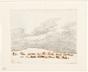 Estudo de nuvens (segundo "Engravings of Skies" de Alexander Cozens), c.1822-23 (grafite sobre papel) de John Constable