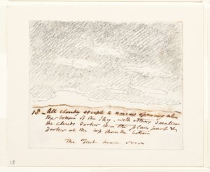 Estudo de nuvens (segundo "Engravings of Skies" de Alexander Cozens), c.1822-23 (grafite sobre papel) de John Constable