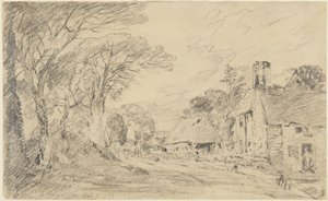 Casinha de campo e árvores de John Constable
