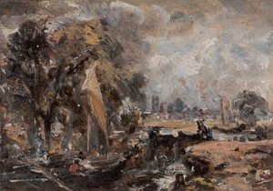 Dedham Lock, entre 1819 e 1820. de John Constable