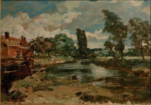 Moinho Flatford visto da fechadura de John Constable