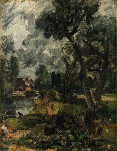 Flatford Mill from the Bridge, c.1814-17 (óleo sobre tela) de John Constable