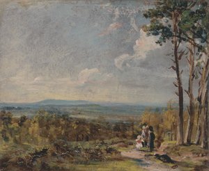 Hampstead Heath olhando para Harrow, 1821. de John Constable