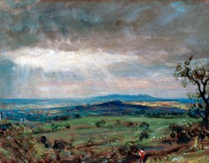 Hampstead Heath com grade na distância, c1821 de John Constable