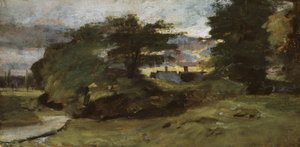 Paisagem com chalés, 1809-10 de John Constable