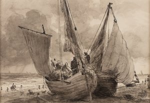 Lugger e barco Hog, Brighton de John Constable