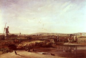 Mistley, Vale do Stour (óleo sobre tela) de John Constable