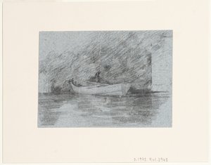 Barco a remos atracado debaixo de uma margem de John Constable