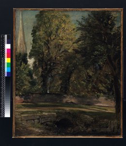 Catedral de Salisbury vista acima da parede perto de John Constable
