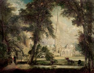 Catedral de Salisbury do terreno do Bispo, c.1822-23 de John Constable