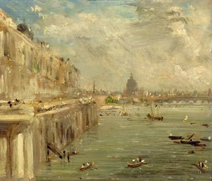 Terraço da casa de Somerset da ponte de Waterloo, c.1819 de John Constable