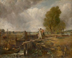 Estudo de "Um barco a passar uma eclusa" de John Constable