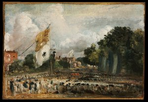 A Celebração no Leste Bergholt da Paz de 1814 Concluída em Paris entre a França e os Poderes Aliados de John Constable