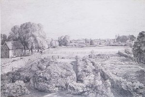 Vista de Bergholt Leste sobre a horta de Golding, casa do Constable de John Constable