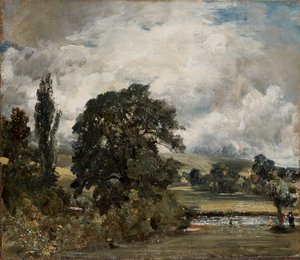 Water Meadows perto de Salisbury, 1820-1829 de John Constable