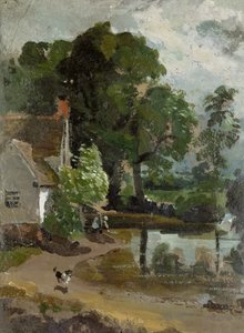 Casa de Willy Lott, perto de Flatford Mill, cerca de 1811 (óleo sobre papel) de John Constable