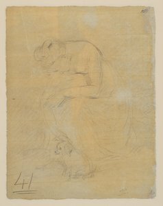 Mulher sentada, com um cão a seus pés, verso, c.1806 de John Constable
