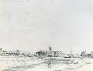 Catedral de Worcester do Sul (lápis) de John Constable