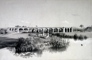 Avon Viaduct, Wolston, 02 de julho de 1837 (caneta e tinta e lavar no papel)