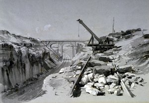 Blisworth Cutting, Northamptonshire, acima, 2 de julho de 1837 (caneta e tinta e papel) de John Cooke Bourne