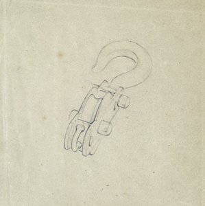 Bloco e gancho, c.1835-38 (lápis sobre papel) de John Cooke Bourne