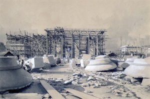 Construção do Euston Arch, outubro de 1837 (caneta e tinta e papel)