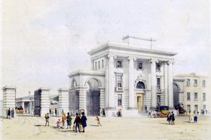 Entrada para a estação de Birmingham, 1838-39 de John Cooke Bourne