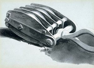 Roldana usada na construção ferroviária, 1833-38 (caneta e tinta e papel) de John Cooke Bourne