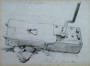 Jaque de roda, 1830s (caneta & tinta e lava em papel)