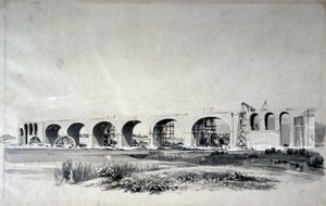 Viaduto de Wolverton, 30 de junho de 1837 (caneta e tinta e papel) de John Cooke Bourne