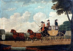 O Royal Mail Coach, Chelmsford para Londres, 1799.