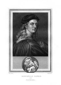 Rafael ou Raffaello, mestre pintor e arquiteto da Escola Florentina, 1825. de John Corner