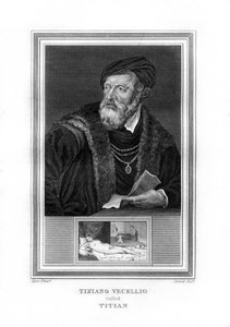 Tiziano Vecelli Titian, pintor alto italiano da Renascença, 1825.