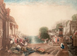 O Declínio de Cartago (mezzotint) de John Cother Webb