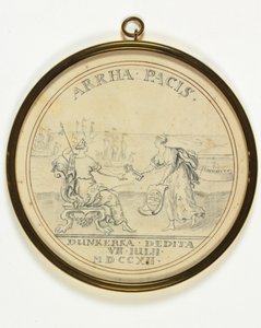 Design para uma medalha sobre o rendimento de Dunquerque de John Croker