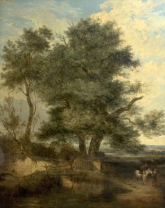 Trees by a Brook (The Willow Tree, a Horseman and a Woman on a Road), c.1818 (óleo sobre tela)