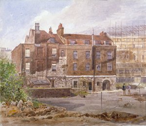 Frente leste do escritório Almonry, Middle Scotland Yard, Westminster, Londres, 1884. de John Crowther