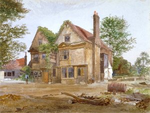 Vista frontal da Basing Manor House, Peckham High Street, Camberwell, Londres, 1884 de John Crowther